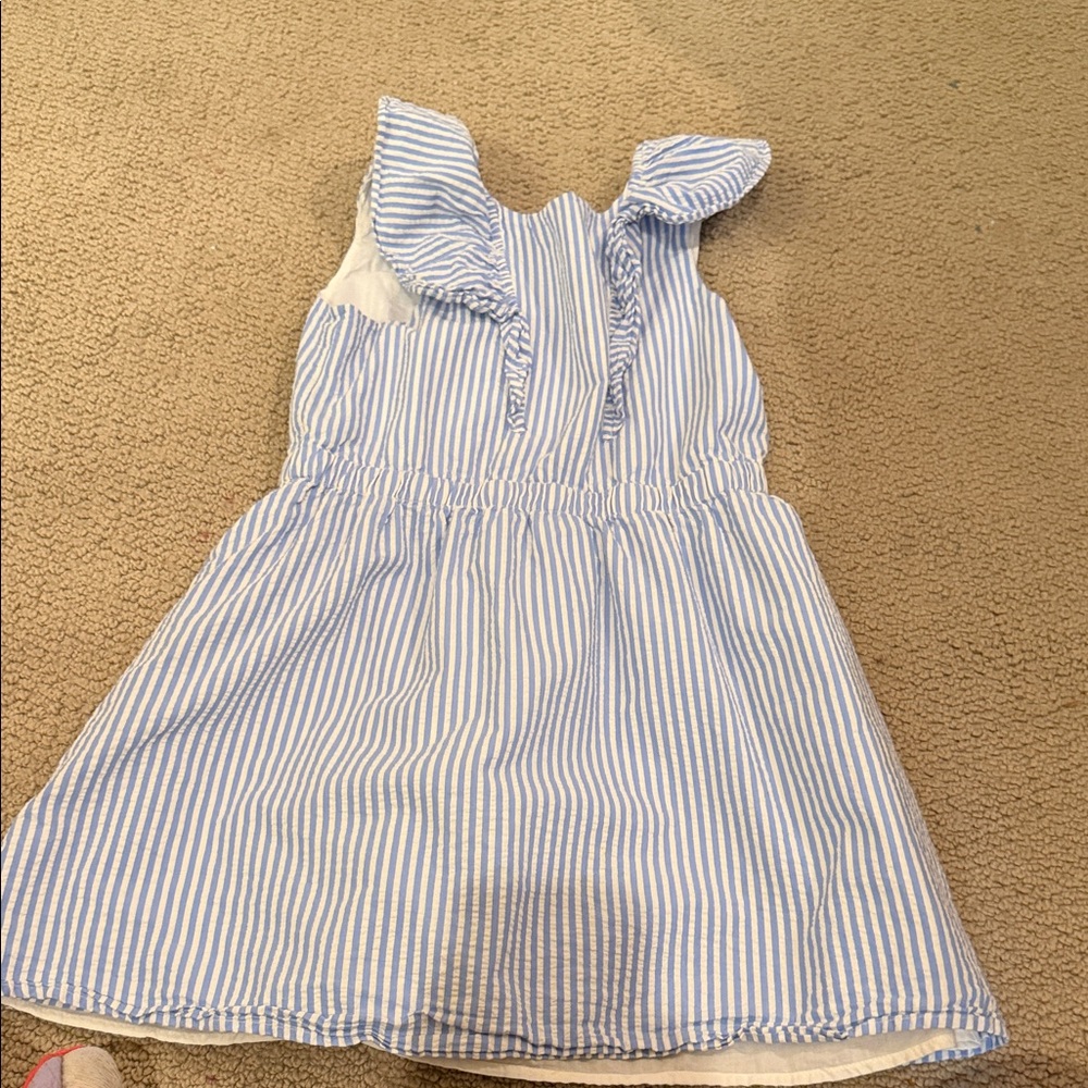 J. Crew Kids Dress in Blue and White Stripes